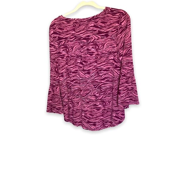 Elle Long Sleeve Sweater Ruffle Cuff Lightweight Size Women's Medium in Pink - Picture 2 of 5